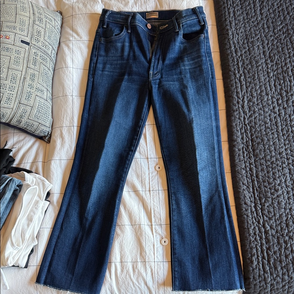 MOTHER Dark Blue Straight Leg Jeans